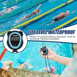 Lot De 3 Chronomètres De Sport, Chronomètre, Chronographe, étanche, Mode 12/24 Heures, Pour Entraîneurs, Arbitres, Gym, Natation, Course à Pied (piles Incluses) -Promos Brico Forte Boutique 72334460 5