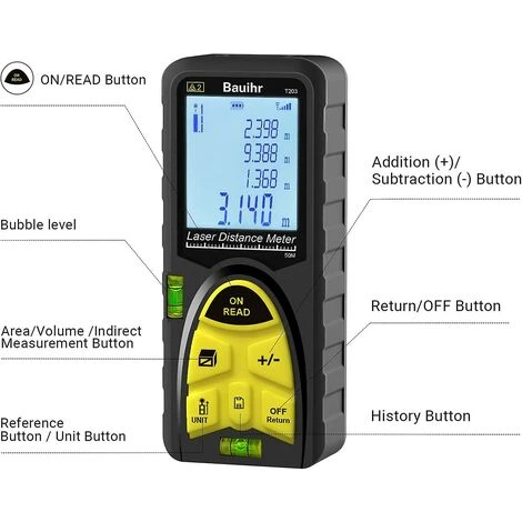 1 Jue Mesure Laser 50 M, Télémètre Laser 165 Pieds, Outil De Mesure Numérique à Poignée Portable Avec Niveaux à Bulle, Grand écran LCD Rétroéclairé Et étanche Ip54 2 1 Jue Mesure Laser 50 M, Télémètre Laser 165 Pieds, Outil De Mesure Numérique à Poignée Portable Avec Niveaux à Bulle, Grand écran LCD Rétroéclairé Et étanche Ip54 – Image 2