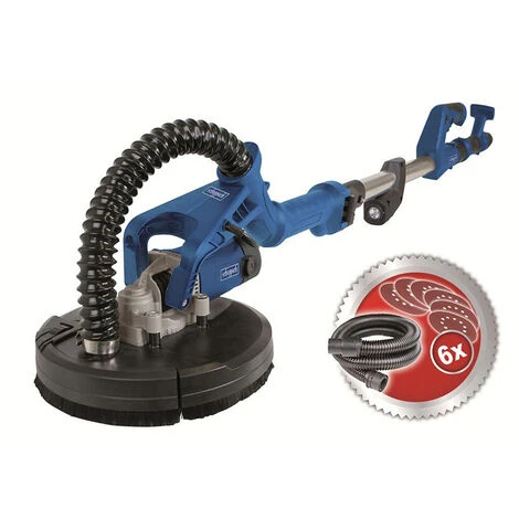 Ponceuse Pour Plâtre Rotative Scheppach DS920 225mm 230V 50Hz 710W + Accessoires, Vitesse Variable, Bras Télescopique, Pour Les Grandes Surfaces 1 Ponceuse Pour Plâtre Rotative Scheppach DS920 225mm 230V 50Hz 710W + Accessoires, Vitesse Variable, Bras Télescopique, Pour Les Grandes Surfaces