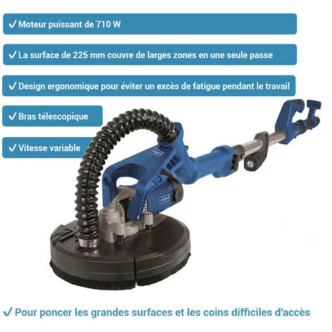 Ponceuse Pour Plâtre Rotative Scheppach DS920 225mm 230V 50Hz 710W + Accessoires, Vitesse Variable, Bras Télescopique, Pour Les Grandes Surfaces 2 Ponceuse Pour Plâtre Rotative Scheppach DS920 225mm 230V 50Hz 710W + Accessoires, Vitesse Variable, Bras Télescopique, Pour Les Grandes Surfaces – Image 2