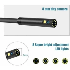 GP Endoscope Industriel, Caméra D'inspection Endoscope à Deux Têtes, Endoscope Numérique à Double Objectif 1080P HD, Écran LCD 4,3 Pouces, étanche IP67, Avec 8 Lumières LED -Promos Brico Forte Boutique 75116831 4
