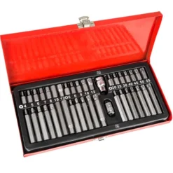 Boite Avec 40 Pièces, Douilles Et Embouts Torx - Boite à Outils, Valise à Outils, Mallette á Outils