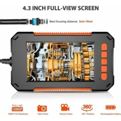 Camera Endoscopique, Camera D'Inspection Canalisation, 1080P HD Endoscope Industriel Étanche 4,3 Pouces LCD Écran 2600mAh Snake Caméra, 5m IP67 Avec 8 LED -Promos Brico Forte Boutique 75404011 3