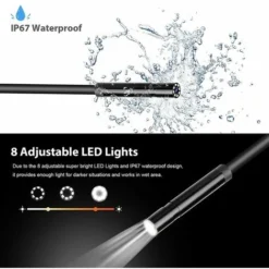Camera Endoscopique, Camera D'Inspection Canalisation, 1080P HD Endoscope Industriel Étanche 4,3 Pouces LCD Écran 2600mAh Snake Caméra, 5m IP67 Avec 8 LED -Promos Brico Forte Boutique 75404011 4