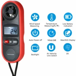 SEENLIN Mini Anemometre Numerique, Lcd Retro-Eclaire, Avec Mode Max / Avg -Promos Brico Forte Boutique 75561668 4