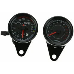 SEENLIN Compteur De Moto 12 V Avec Voyant De Retroeclairage Led, Double Compteur Kilometrique + Tachymetre