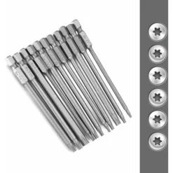 11 Pièces Embouts Longs Tournevis Torx, Embouts Magnétiques T6-T40 100 Mm Tige Hexagonale De 1/4" Pour Tournevis Et Visseuse électrique, Seuçais -Promos Brico Forte Boutique 76158939 4