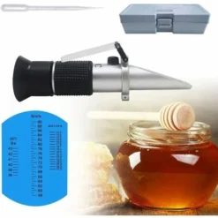 Réfractomètre à Miel, Brix, Absinthe Et Humidité De L'eau 3 En 1, Testeur De Miel Avec ATC. 58-90% Brix, 38-43 Be' Et 12-27% Humidité De L'eau Plage De Mesure Pour Le Miel 8 Réfractomètre à Miel, Brix, Absinthe Et Humidité De L'eau 3 En 1, Testeur De Miel Avec ATC. 58-90% Brix, 38-43 Be' Et 12-27% Humidité De L'eau Plage De Mesure Pour Le Miel -Promos Brico Forte Boutique 76187963 4