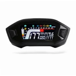 Compteur De Vitesse Moto Tachymètre Universel LCD Compteur Kilométrique Numérique Jauge De Niveau De Carburant 14000 Tr/min 199 Km/h Pour 1,2,4 Cylindres - Le Noir