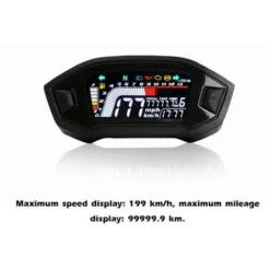 Compteur De Vitesse Moto Tachymètre Universel LCD Compteur Kilométrique Numérique Jauge De Niveau De Carburant 14000 Tr/min 199 Km/h Pour 1,2,4 Cylindres - Le Noir -Promos Brico Forte Boutique 76386557 4