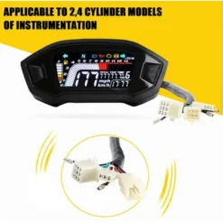 Compteur De Vitesse Moto Tachymètre Universel LCD Compteur Kilométrique Numérique Jauge De Niveau De Carburant 14000 Tr/min 199 Km/h Pour 1,2,4 Cylindres - Le Noir -Promos Brico Forte Boutique 76386557 5