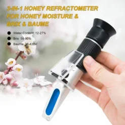 Réfractomètres à Miel Portables 3 En 1 Pour L'humidité Du Miel Et Brix & Baume Apiculture Réfractomètre à Miel Compteur De Teneur En Eau Testeur D'humidité Au Miel Avec ATC Pour Produits à Base De Mie -Promos Brico Forte Boutique 77337494 3
