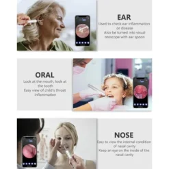 Caméra Endoscope 1080P, Nettoyage Des Oreilles 3,9 Mm, Avec 6 Lumières LED, Convient Pour IPhone Et Android, Enlève Le Cérumen, étanche IP67, Convient Aux Chiens/enfants-argent -Promos Brico Forte Boutique 77638305 4