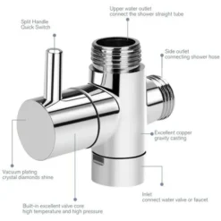 Interrupteur à Trois Voies Robinet 1/2 Valve Adaptateur Salle De Bain Douche Robinet Inverseur Douche Valve Inverseur Douche Buse Convertisseur 8 Interrupteur à Trois Voies Robinet 1/2 Valve Adaptateur Salle De Bain Douche Robinet Inverseur Douche Valve Inverseur Douche Buse Convertisseur -Promos Brico Forte Boutique 77663131 4
