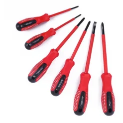 Lot De 6 Tournevis Isolés Professionnels 1000 V En Acier CR-V De Qualité Supérieure Avec Embouts Magnétiques En Oxyde Noir Et Poignée Antidérapante En TPR