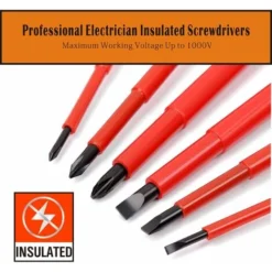 Lot De 6 Tournevis Isolés Professionnels 1000 V En Acier CR-V De Qualité Supérieure Avec Embouts Magnétiques En Oxyde Noir Et Poignée Antidérapante En TPR -Promos Brico Forte Boutique 77729135 3