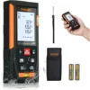 Télémètre Laser, ENGiNDOT Distancemètre Numérique à Double Niveau Avec Rétroéclairage Outil De Mesure Laser Volume Continu 4 Modes Pythagore-HD-60