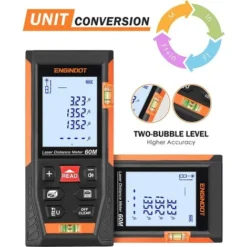 Télémètre Laser, ENGiNDOT Distancemètre Numérique à Double Niveau Avec Rétroéclairage Outil De Mesure Laser Volume Continu 4 Modes Pythagore-HD-60 -Promos Brico Forte Boutique 77755820 3
