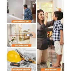 Télémètre Laser, ENGiNDOT Distancemètre Numérique à Double Niveau Avec Rétroéclairage Outil De Mesure Laser Volume Continu 4 Modes Pythagore-HD-60 -Promos Brico Forte Boutique 77755820 5