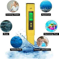 PH Testeur Electronique, Testeur De Qualité De L'eau Digital LCD,Fonction D'étalonnage Automatique Et 0.00-14.00 Portable PH Mètre Numérique Portable PH Mètre Numérique -Promos Brico Forte Boutique 77854788 5