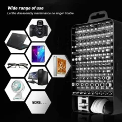 Mini Tournevis Magnétique De Précision 135 En 1 - Kit D'outils De Réparation Pour IPhone, Ordinateur Portable, Montre Avec Organiseur De Rangement, Noir -Promos Brico Forte Boutique 78070274 5