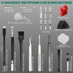 Tournevis Precision, HYCHIKA 67 En 1 Kit Tournevis De Precision Réparation Pour Consoles De Jeux, Smartphones, Ordinateurs Portables, Montres, Appareils Photo, Etc 9 Tournevis Precision, HYCHIKA 67 En 1 Kit Tournevis De Precision Réparation Pour Consoles De Jeux, Smartphones, Ordinateurs Portables, Montres, Appareils Photo, Etc -Promos Brico Forte Boutique 78278867 5
