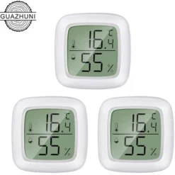 Thermomètre Intérieur,Termometre Maison 3 Pièces Mini LCD Thermomètre Hygromètre Interieur De Portable -20 ℃ - 60 ℃, 10% - 99% RH Convient Pour Les Chambres D'enfants,Les Chambres De Personnes âgées E