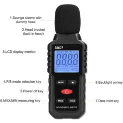 Détecteur De Bruit Pondéré A 30-130dB Mini Dispositif De Surveillance Des Décibels Sonomètre De Haute Précision Affichage Numérique Avec Rétroéclairage -Promos Brico Forte Boutique 78390833 4