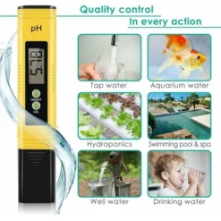 PH-mètre, PH-mètre Numérique Haute Précision De Qualité De L'eau Avec ATC, Plage De Mesure 0-14 Testeur De PH Pour Eau Potable Domestique, Hydroponique, Eau D'aquarium, Piscine, Yellow-p -Promos Brico Forte Boutique 78420131 4