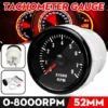 Jauge De Régime De Tachymètre De Compte-tours De 2 52mm 0-8000 Tr / Min Pour Les Moteurs à Essence