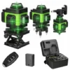 4D 16 Lignes Niveau Laser 3° Machine Auto-nivelante Batterie Au Lithium Rechargeable USB Avec Lignes D'Inclinaison Horizontales Verticales - Vert