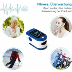 Oxymètre De Doigt Professionnel, Oxymètre De Pouls Saturomètre Portable Avec Moniteur De Fréquence Cardiaque Pour Mesurer SpO2, PR Et PI, Pour Usage Domestique, Fitness Et Sport -Promos Brico Forte Boutique 78949175 4