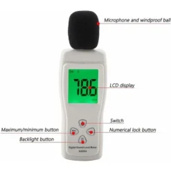 Moniteur 30-130dBA D'essai De Sonomètre Numérique D'appareil De Contrôle De Bruit De Decibel -Promos Brico Forte Boutique 79293648 3