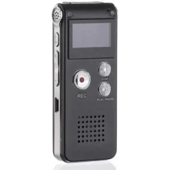Dictaphone Enregistreur Numérique Portable Enregistreur Vocal 8GB Enregistreur Audio Lecteur MP3 Dictaphone LCD (Gris Argenté)