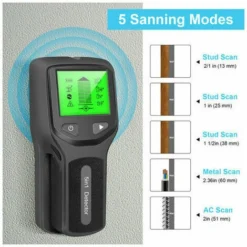 Detecteur De Goujons 5 En 1 Avec Puce De Microprocesseur Intelligent Et Ecran LCD HD, Detecteurs De Faisceaux De Capteurs De Goujons Pour Le Centre Et Le Bord Du Bois AC Wire Metal Studs Joist Pipe Ja -Promos Brico Forte Boutique 79633082 5