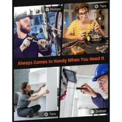 ENGINDOT Lot De 27 Tournevis Magnétiques, Avec étui De Rangement Et Magnétiseur, Tournevis à Fente/Phillips/Torx/précision Pour Réparation Domestique-TLHSS1B -Promos Brico Forte Boutique 79817060 5