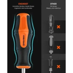 ENGINDOT Lot De 27 Tournevis Magnétiques, Avec étui De Rangement Et Magnétiseur, Tournevis à Fente/Phillips/Torx/précision Pour Réparation Domestique-TLHSS1B -Promos Brico Forte Boutique 79817060 7