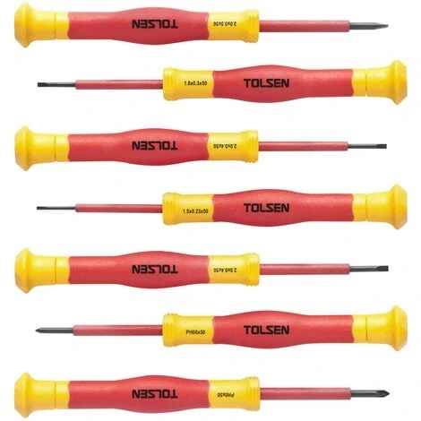 JEU DE 7 TOURNEVIS DE PRE'CISION ISOLE'S TOLSEN 1 JEU DE 7 TOURNEVIS DE PRE'CISION ISOLE'S TOLSEN