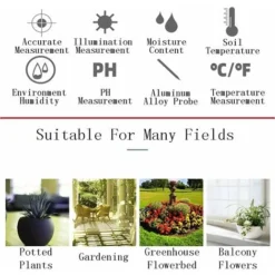Détecteur De Sol, Température/éclairement/humidité/PH/humidité Cinq Fonctions En Une, Pour L'entretien Des Plantes, Pour Le Jardin, La Pelouse, L'intérieur Et L'extérieur -Promos Brico Forte Boutique 80956698 3
