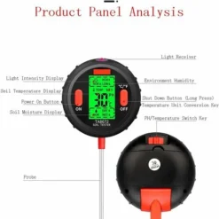 Détecteur De Sol, Température/éclairement/humidité/PH/humidité Cinq Fonctions En Une, Pour L'entretien Des Plantes, Pour Le Jardin, La Pelouse, L'intérieur Et L'extérieur -Promos Brico Forte Boutique 80956698 4