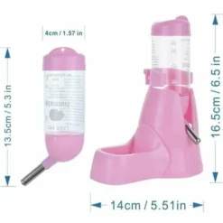 Distributeur D'eau Pour Petits Animaux, Hamster, Cochon D'Inde, Lapin, Rat, Furet, Gerbille, Chinchilla, 80ml, Rose -Promos Brico Forte Boutique 81195424 3