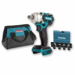 Boulonneuse à Chocs 18V 280Nm 1/2 DTW285 (machine Seule) + Coffret 9 Douilles + Sac MAKITA