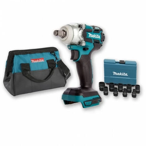 Boulonneuse à Chocs 18V 280Nm 1/2 DTW285 (machine Seule) + Coffret 9 Douilles + Sac MAKITA 1 Boulonneuse à Chocs 18V 280Nm 1/2 DTW285 (machine Seule) + Coffret 9 Douilles + Sac MAKITA