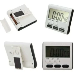 Minuterie De Cuisine Numérique, Minuterie Et Horloge De Four à Alarme Sonore à Gros Chiffres Pour La Fonction De Compte à Rebours De La Cuisine, Support Rétractable Et Crochet Et Dos Magnétique -Promos Brico Forte Boutique 81266368 3