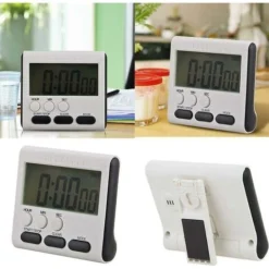 Minuterie De Cuisine Numérique, Minuterie Et Horloge De Four à Alarme Sonore à Gros Chiffres Pour La Fonction De Compte à Rebours De La Cuisine, Support Rétractable Et Crochet Et Dos Magnétique -Promos Brico Forte Boutique 81266368 4