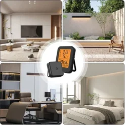 Thermomètre Hygromètre Numérique SDLOGAL, Thermomètre Hygrometre Intérieur Et Extérieur, Avec Capteur Extérieure Sans Fil, Rétroéclairage LCD ℃/℉, Pour Bureau, Maison, Chambre - Noir -Promos Brico Forte Boutique 81436817 5