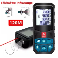 Télémètre Laser Numérique 120m Livré, SDLOGAL, Ecart 2mm, 20 Données, Mesure De La Distance, écran LCD, étanche Ip54,Piles Non Incluses