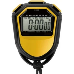 Chronomètre étanche Numérique Portable LCD Minuterie Chronographe Compteur De Sport Avec Sangle Pour Natation Course à Pied Entraînement De Football (jaune)