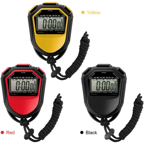 Chronomètre étanche Numérique Portable LCD Minuterie Chronographe Compteur De Sport Avec Sangle Pour Natation Course à Pied Entraînement De Football (jaune) 3 Chronomètre étanche Numérique Portable LCD Minuterie Chronographe Compteur De Sport Avec Sangle Pour Natation Course à Pied Entraînement De Football (jaune) – Image 3