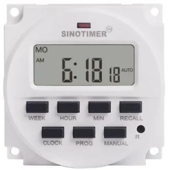 2pcs 12V 16A Prise Programmateur Digital à 16 Programmes Horloge Programmable Minuteur Prise Electrique Avec LCD Affichage Numérique Antivol Avec Boîtier Étanche
